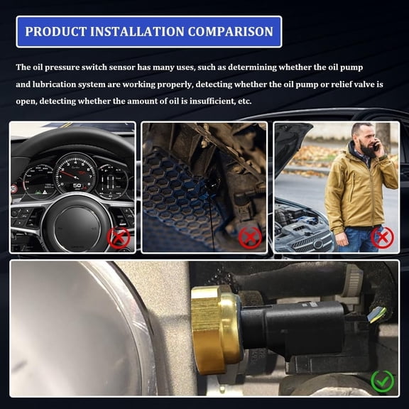 Furulu Engine Oil Pressure Sensor Sender Switch, Replaces For #5149064Aa 5149062Aa...