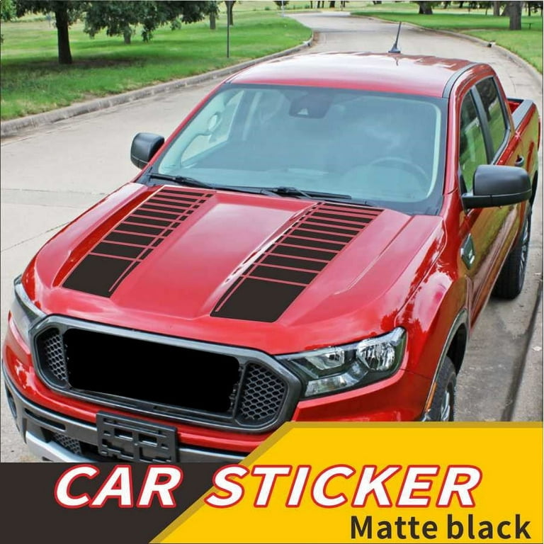Furulu Head Hood Decals Stripe Vinyl Sticker Matte Black For Ford Ranger  15-20 SUV Car 