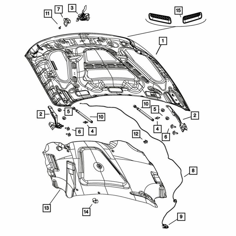 Furulu Hood Scoop Inserts For 20092018 Dodge Ram 1500 R/T (LH & RH