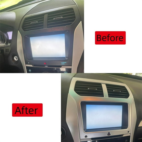 Furulu Interior Dashboard Console Navigation Cover Trim For Ford Explorer 2011-2015