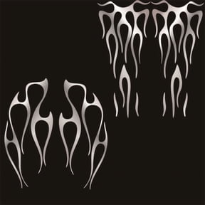 Furulu Motorcycle Flame Sticker For Gas Tank & Fender Decals Vinyl Matte Silver