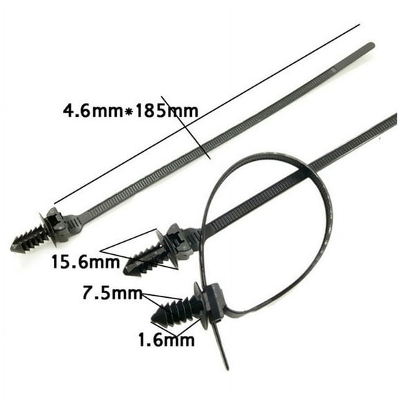 Furulu Mount Tie Clip Releasable Nylon Tie Wrap Cable Fastening Clips Self-locking Plastic Zip Tie Fasten 50PCS Fit for All Cars