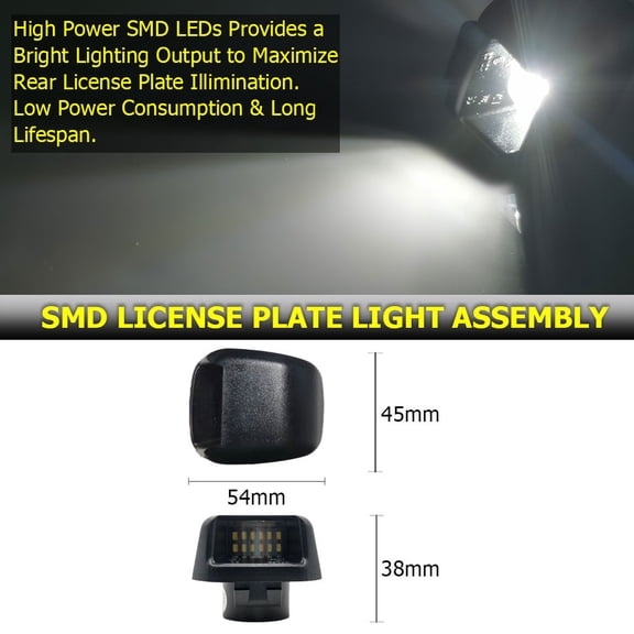 Furulu Pair License Plate Light Fits For Nissan Titan Xterra Armada Frontier 2007-2019