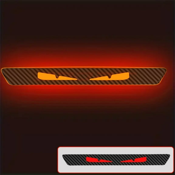 Furulu Universal 3D Carbon Fiber Look Sticker Emblem Demon Eye Brake Tail Light Decal