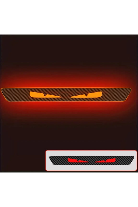 Universal 3D Carbon Fiber Look Sticker Emblem Demon Eye Brake Tail Light Decal