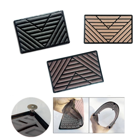 Furulu Universal Car Floor Carpet Mat Patch Foot Rest Heel Scuff Plate Pedal Pad Black
