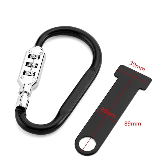 Furulu Universal Motorcycle Padlock Helmet Security Combination Lock Accessories Black