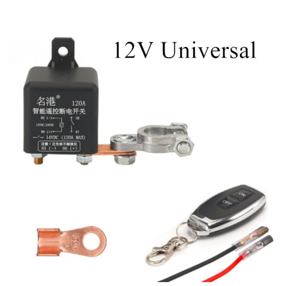 Furulu Upgrade Positive and negative Universal Integrated Wireless Remote Control 12v Car Battery Disconnect Cut Off Isolator Master Switches