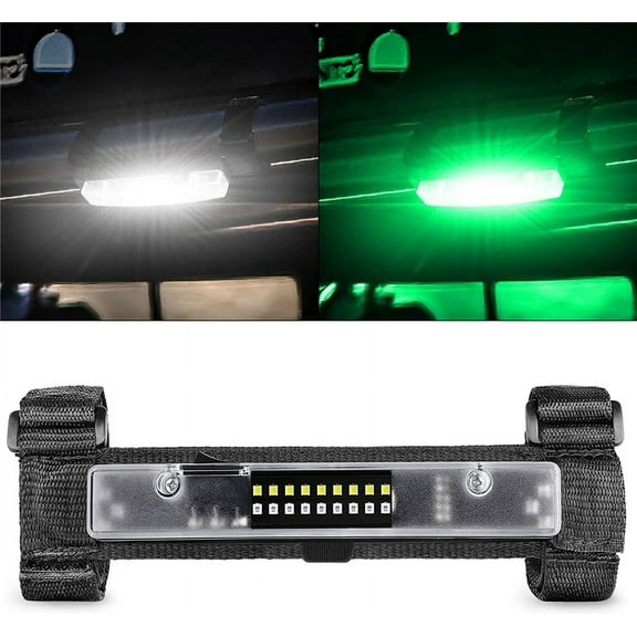 Furulu White+Green Interior LED Roll Bar Mount Dome Light For UTV ATV Can Am Golf Cart