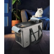 Furuoping Cat Carrier for Large Pet, Double Curtain Pet Carrier for Small Medium Dogs Cats up to 20LB, Soft Cat Carrier for Home Outdoor Travel, Portable Pet Handbag Airline Approved(Camel)