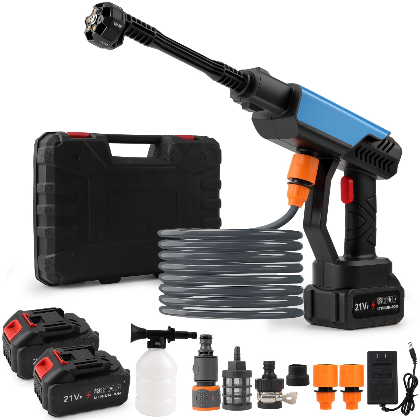 Furuoping Cordless Pressure Washer – Electric Power Cleaner 900 PSI Battery Powered with Foam Cannon and 6-in-1 Nozzle for Home & Garden Cleaning