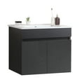 thumbnail image 1 of Furvclv 24 Inch Bathroom Vanity, Wall Mounted Solid Wood Cabinet Washing Sink With White Ceramic Basin, Two Soft Close Cabinet Doors Excluding Faucets,, 1 of 9