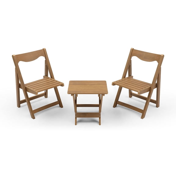 Furvclv 3-Piece Bistro Set With Rectangular Coffee Table, Outdoor Dining Furniture Set, Foldable Outdoor Garden Tables And Chairs Set For Backpacking, Fishing, Hiking, Camping