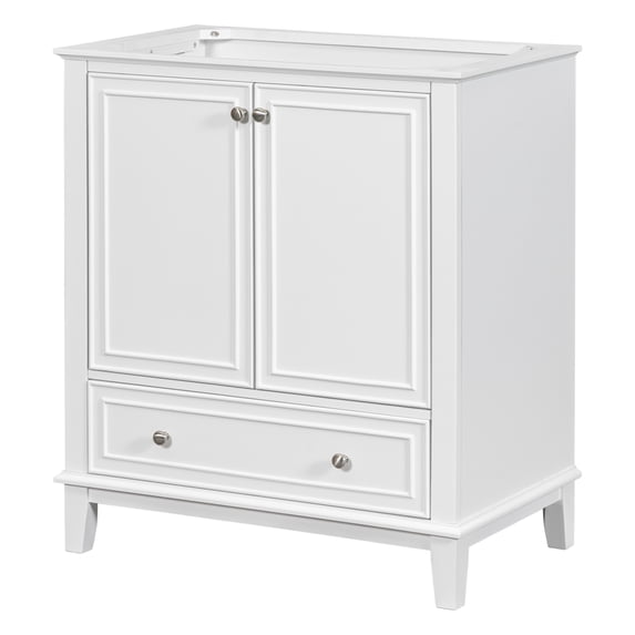 Furvclv 30" Bathroom Vanity, Bathroom Storage Cabinet Without Sink, Multi-functional Bathroom Vanity With Doors Drawers Adjustable Shelf, Solid Frame MDF Board Cabinet