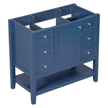 Furvclv 36" Cabinet Base Only Cabinet Solid Wood Bathroom Vanity Frame With 6 Drawers Without Ceramic Sink For Home Decor