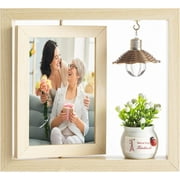 Furvclv 67 Inches Photo Frame with Ambiance Light Creative 360 ° Rotating Double-sided Picture Frame Personality Album for 4x6 Inch Photos