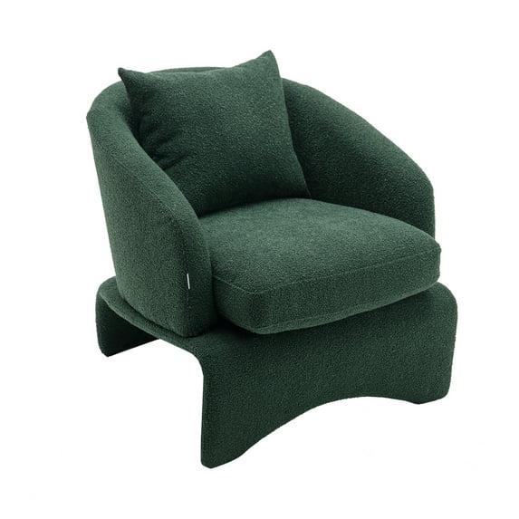 Furvclv Accent Chair, Modern Metal Back Comfy Upholstered Leisure Chair With Curved Edges For Living Room, Bedroom, Office, 27.95''H x 27.17"W x 27.56"D