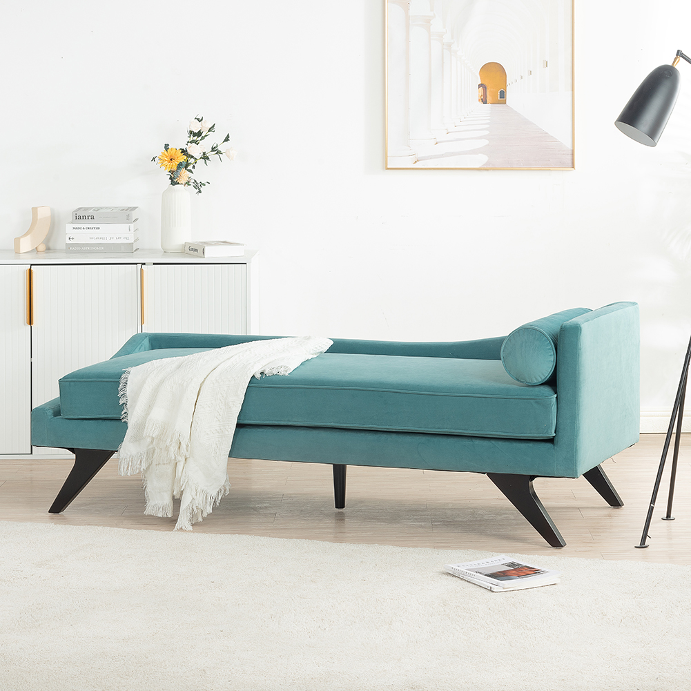 Furvclv Chaise Lounge Chair Indoor, Chaise Lounge Sofa With Rolling ...