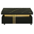 thumbnail image 1 of Furvclv Contemporary Coffee Table Cocktail Center Coffee Table With Caster Wheels Table Storage Drawers Modern Floor Coffee Table For Living Room Bedrooms Apartment, 1 of 9