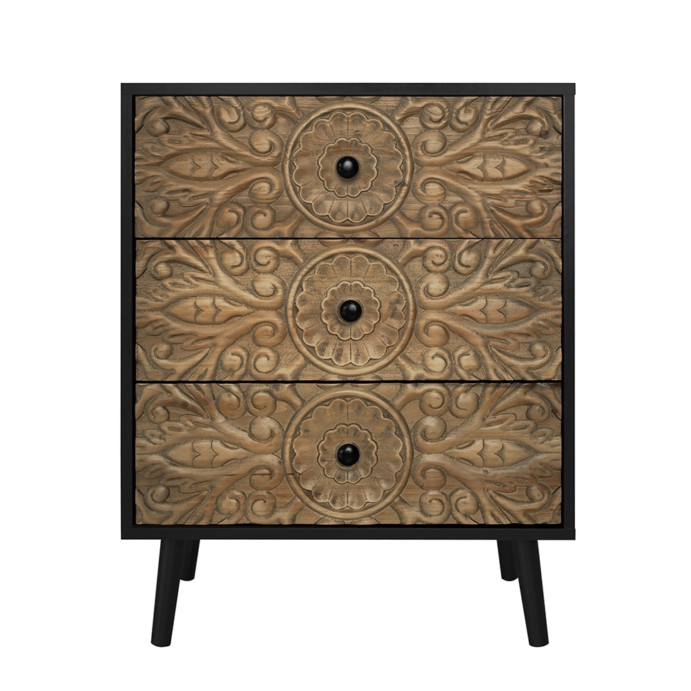 Furvclv Dresser For Bedroom, 3Drawer Solid Wood Dresser Chest