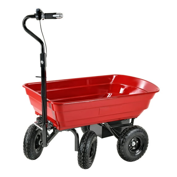 Furvclv Electric Wheelbarrow, 264 Lbs & 2.6 Cu.Ft. Load, Garden Wagon Dump Cart With Wheels, 24V 135W Brushless Motor System, Easy Cleaning And Rust-Resistant