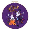 thumbnail image 1 of Furvclv Embroidery Starter Kit For Beginners, Halloween Stamped Cross Stitch Kits With Embroidery Fabric, Embroidery Hoops, Threads And Needles For Beginners, 1 of 9