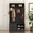 thumbnail image 1 of Furvclv Hall Tree With 6 Hooks, Coat Hanger, Entryway Bench, Drawers, Open Storage Shelves, Multiple Functions Hallway Coat Rack For Front Door Entrance Mudroom, 1 of 9