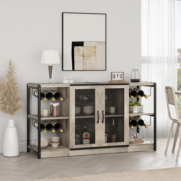 Furvclv Liquor Wine Bar for Liquor and Glasses, Industrial Bars & Wine