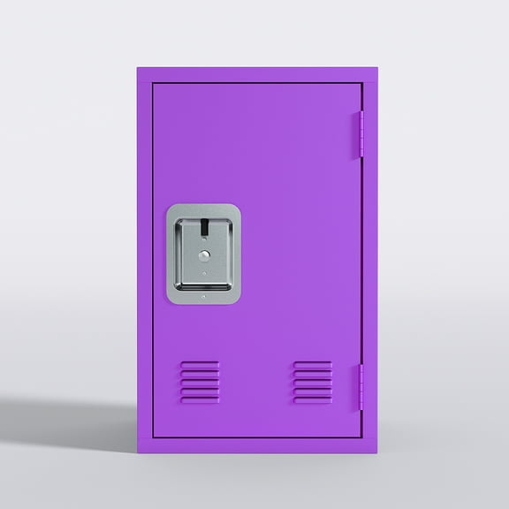 Furvclv Locker Storage Cabinet, 24" H Metal Vertical Locking Cabinet With 1 Door, Ventilation End Side Table Steel Bedside Storage Cabinet, Assembly Required