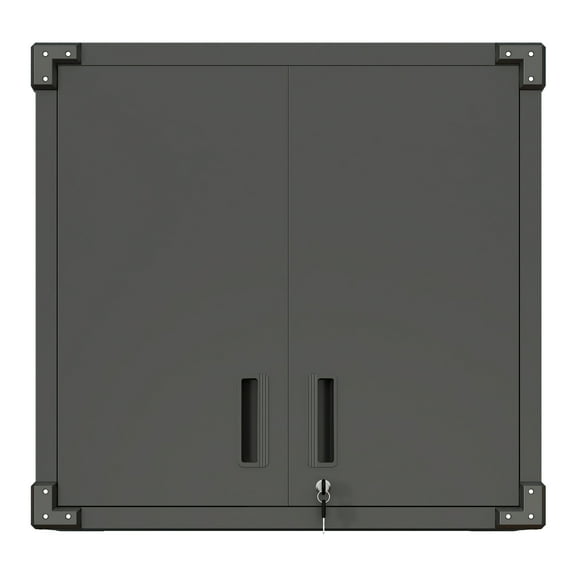 Furvclv Metal Wall Storage Cabinet With Locking Door, Powder-Coating Steel Garage Cabinet With 1 Adjustable Shelf And 1 Opened Drawer For Pantry, Utility Room