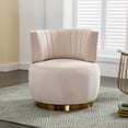 thumbnail image 1 of Furvclv Modern 360° Swivel Accent Chair, Velvet Round Barrel Chair With Hardwood Frame, Wide Upholstered Single Sofa Chairs For Living Room, Bedroom, Kids Room, 1 of 9