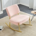 thumbnail image 1 of Furvclv Modern Accent Rocking Chair Comfy Fabric Upholstered Lounge Chair With Backrest And Metal Base Cushioned Rocking Chair, 1 of 9
