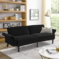 thumbnail image 1 of Furvclv Modern Convertible 3 Seat Futon Sofa Bed, Loveseat Sleeper Sofa Bed With Adjustable Armrests And Backrests, Reading Sofa Couch For Living Room Apartment, 1 of 9