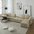 thumbnail image 1 of Furvclv Modern U Shaped Modular Sectional Sofa With Storage Ottomans, Adjustable Armrest And Backrest Corner Couch, Sectional Couches With Chaise, For Living Room Office, 1 of 9