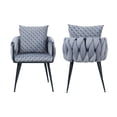 thumbnail image 1 of Furvclv Modern Velvet Dining Chairs Set Of 2 Upholstered Side Chair With Cushion Metal Legs For Dining Room Living Room, 1 of 1