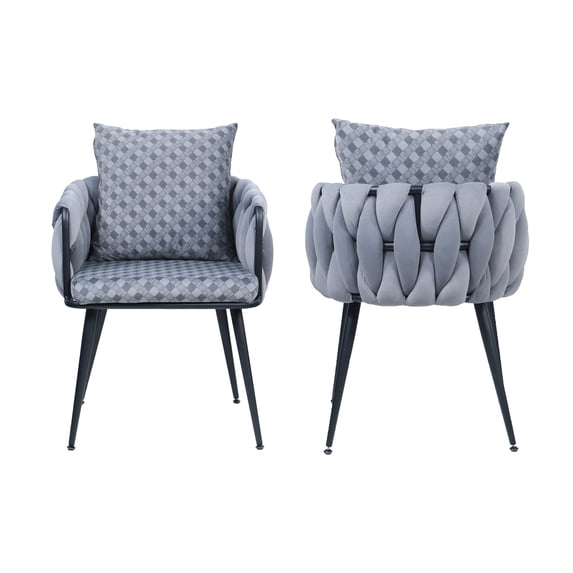 Furvclv Modern Velvet Dining Chairs Set Of 2 Upholstered Side Chair With Cushion Metal Legs For Dining Room Living Room