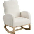thumbnail image 1 of Furvclv Nursery Rocking Chair With Side Pockets, Upholstered Modern Accent Glider Rocker Chair With High Backrest And Rubber Wood Legs For Bedroom Living Room, 1 of 9