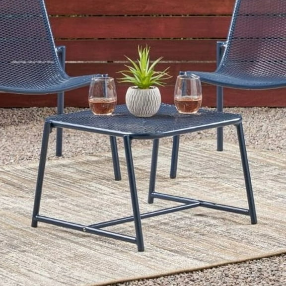 Furvclv Outdoor Side Table, Patio End Table, Sled Base With T-shaped Frame, Modern Square Coffee Table For Garden Backyard Porch Camping Party BBQ Dining