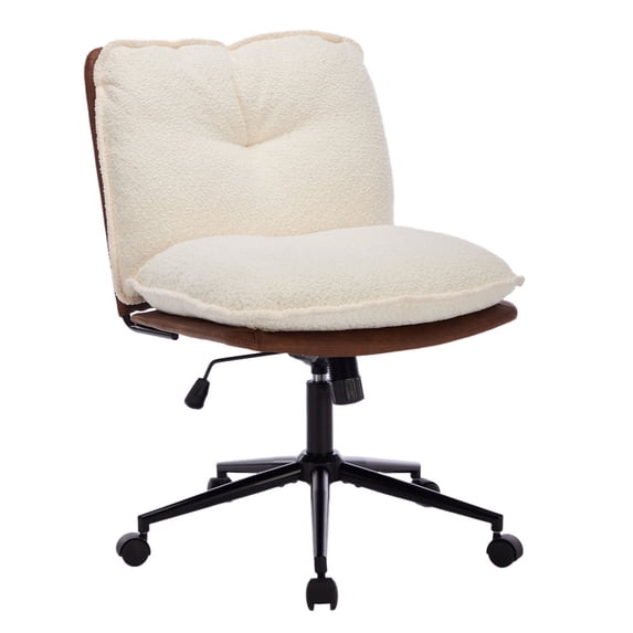 Furvclv Oversize Seat Office Chair With Wheels, Backrest, Elegant Design Rolling Computer Chair, Ergonomic Design Adjustable Height Chair For Home Office