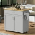Furvclv Rolling Kitchen Island, Mobile Kitchen Island With Wheels
