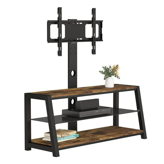 Furvclv TV Stand, Entertainment Center With 3-layer Shelves, Height Adjustable, Rotating And Wire Management System 45.6"L TV Console For Living Room