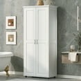 thumbnail image 1 of Furvclv Tall Bathroom Storage Cabinets, Freestanding Floor Cabinet With 2 Doors, Adjustable Shelves, 5 Internal Compartments Kitchen Pantry For Laundry Or Utility Room, 1 of 9