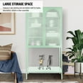 thumbnail image 1 of Furvclv Tall Storage Cabinet, Glass Cabinet With 2 Glass Arched Doors, Adjustable Shelves Waterproof, Wear-resistant Freestanding Cupboard For Living Room, Kitchen, 1 of 8