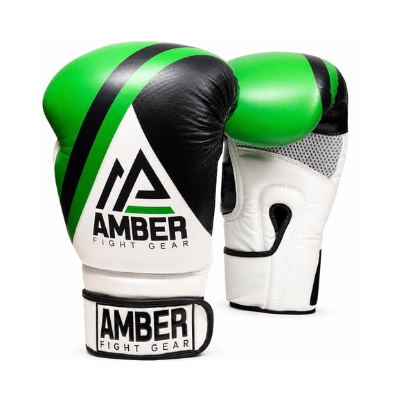 Fury Boxing Gloves - Kickboxing, Muay Thai Training Gloves, Sparring Punching Bag Mitts, Durable PU, Shock-Absorbing Foam Core, Non-Slip Wrist Support, Multi-Sport Glove, 12 oz, Green/Black