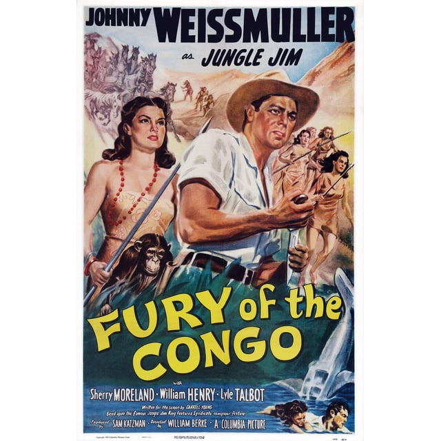 Fury Of The Congo Us Poster Art From Left: Sherry Moreland Johnny Weissmuller 1951 Movie Poster Masterprint (24 x 36)
