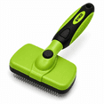 thumbnail image 1 of Furzzi Self Cleaning Slicker Brush - Skin Friendly Deshedding Grooming Tool for Dogs & Cats, Suitable for Shedding & Haired Pets, with Pet Supplies Accessories, Green, Small, 1 of 5