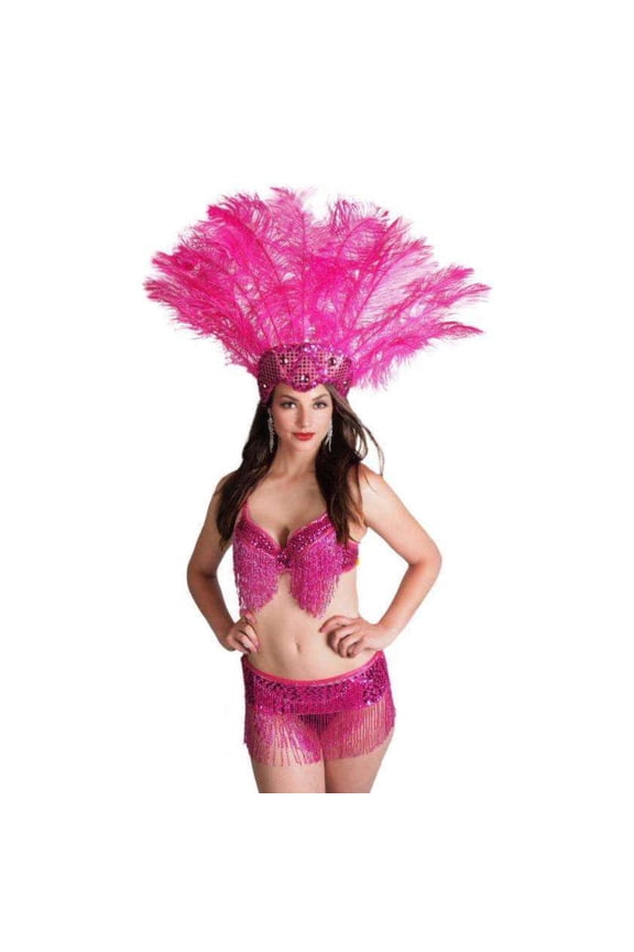 Fuchsia Beaded Fringe Belt