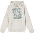 thumbnail image 1 of Fuschia Flowers Adult Sand Long Sleeve Hoodie-XL, 1 of 6
