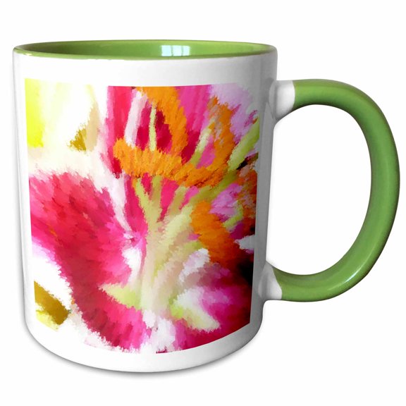 3drose, Fuschia Reaction, 15oz Two-tone Green Mug
