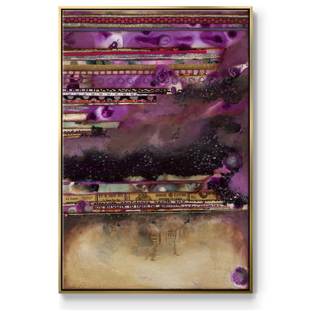 Fuschia on Fire Framed Premium Gallery Wrapped Canvas - Ready to Hang - 17 x 25 - Gold Floating Frame